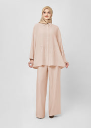 Solstice Gathered Tunic - Blush Beige by Minnaba